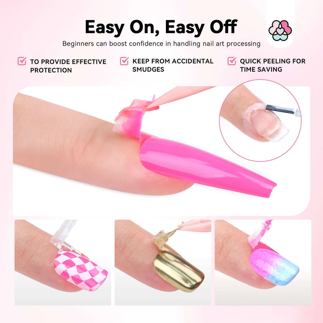Liquid Latex for Nails, 20ML Latex Nail Polish Barrier Peel Off with Tweezer