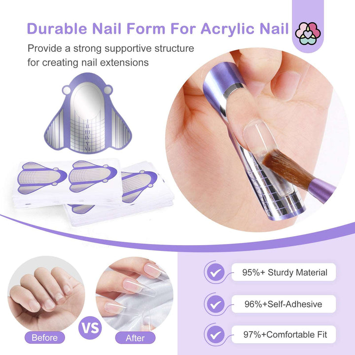 Matte Purple Acrylic Nail Brushes -  4pcs  Size 8/10/12/16