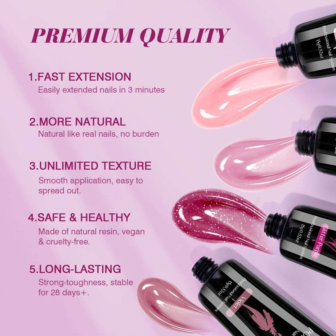 Poly Gel Nail Kit with U V Light