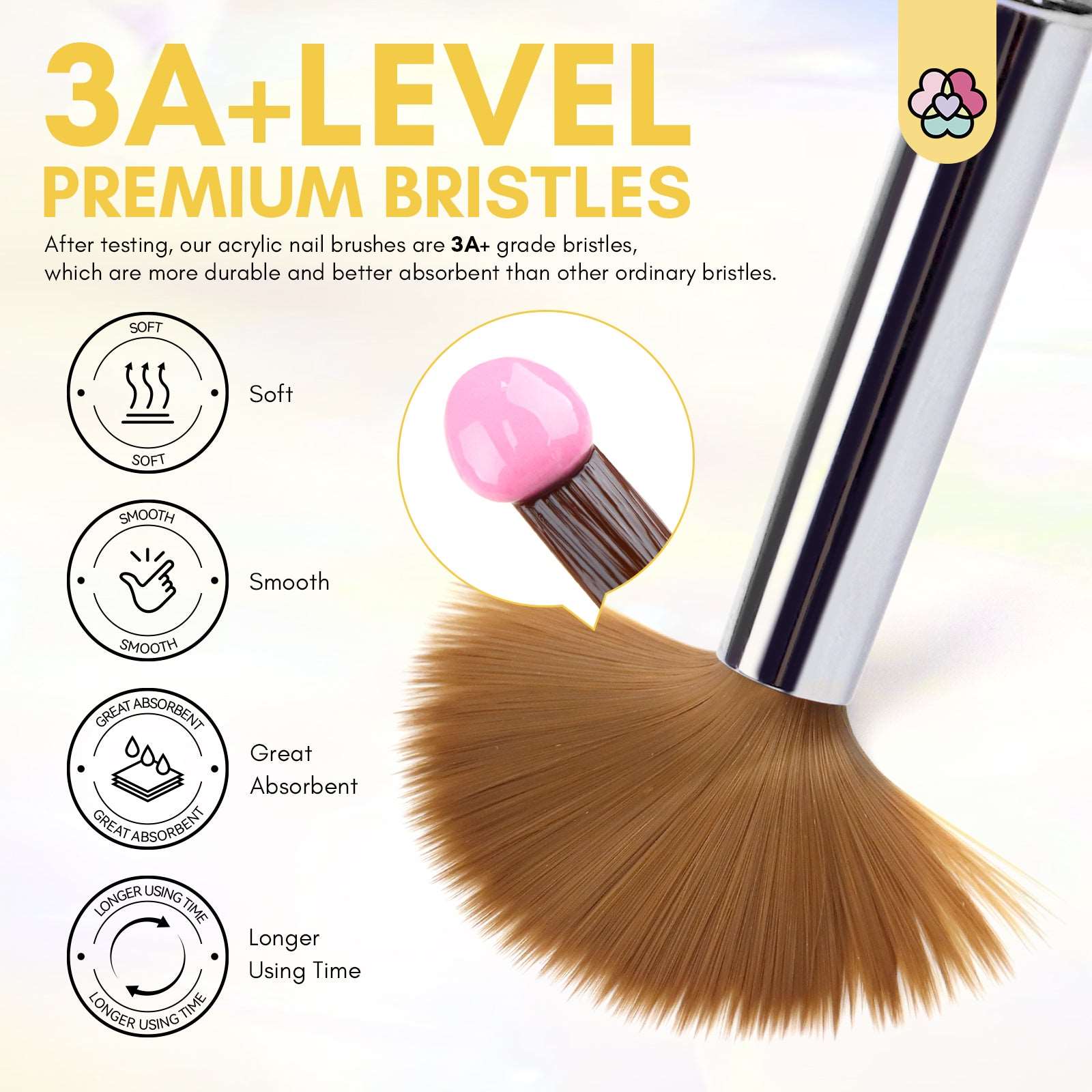4PCS Acrylic Nail Brush - Acrylic Powder Nail Brush Kit