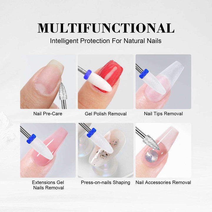Nail Drill Machine — Rechargeable 350000PRM Electric Nail File for Acrylic/Gel Nails, Pedicure Manicure Polishing Shape Acrylic Nail Tools with Drill Bits for Home and Salon Use