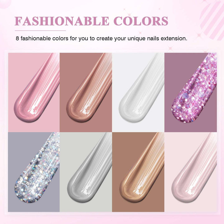 [US ONLY]8 Colors Poly Nail Extension Gel
