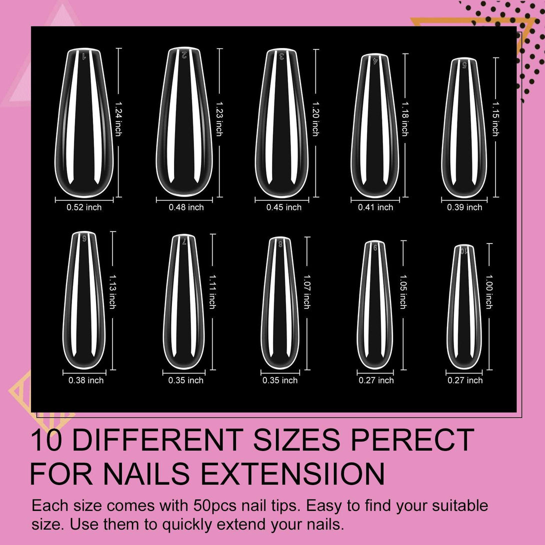 500pcs False Nail Tips and 4 in 1 Glue Gel Kit