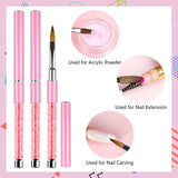3PCS Acrylic Nail Brush Set Size 6/8/12