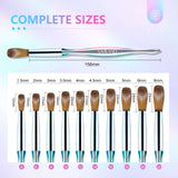 10PCS Laser Acrylic Nail Brushes - Size 4/6/8/10/12/14/16/18/20/22