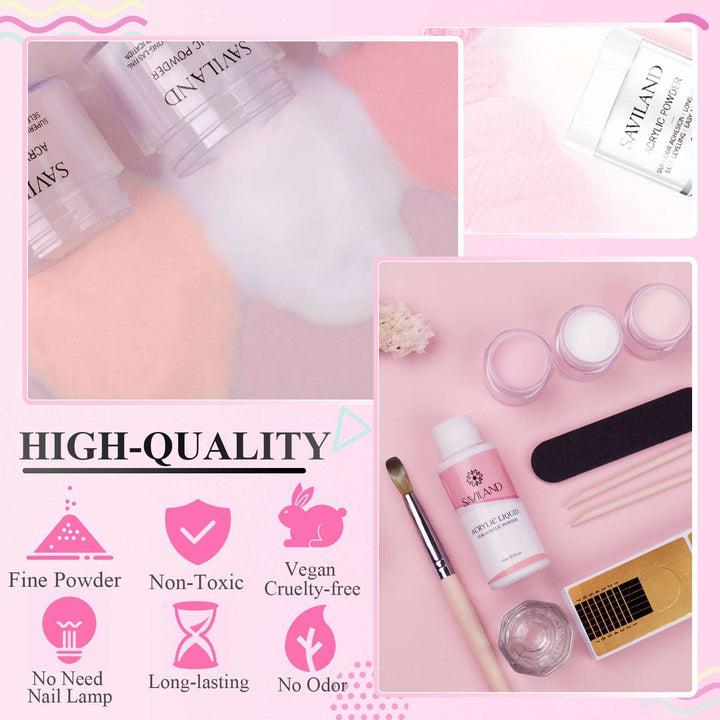 Acrylic Powder and Liquid Set-Clear Pink Nude Acrylic Nail Kit