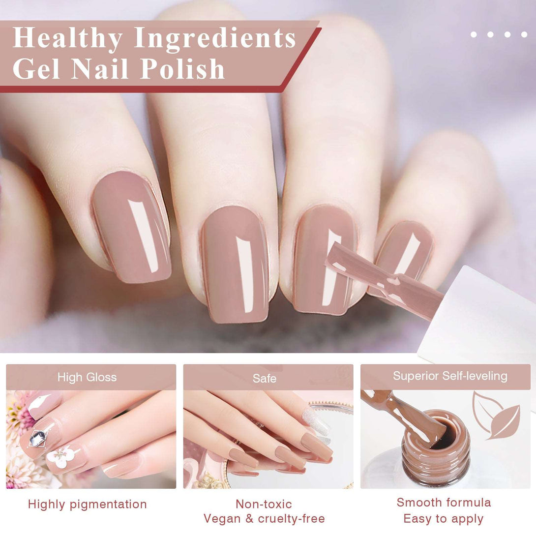 [US ONLY]42PCS - 32 Fall Colors Red Glitter Gel Polish Set
