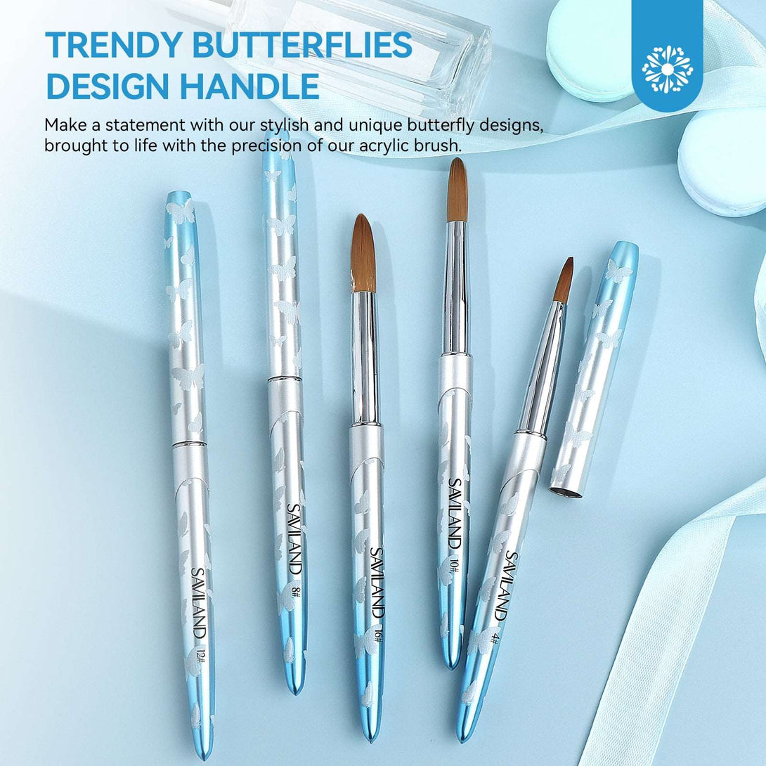 Acrylic Nail Brush Set - 5pcs Size 4/8/10/12/16