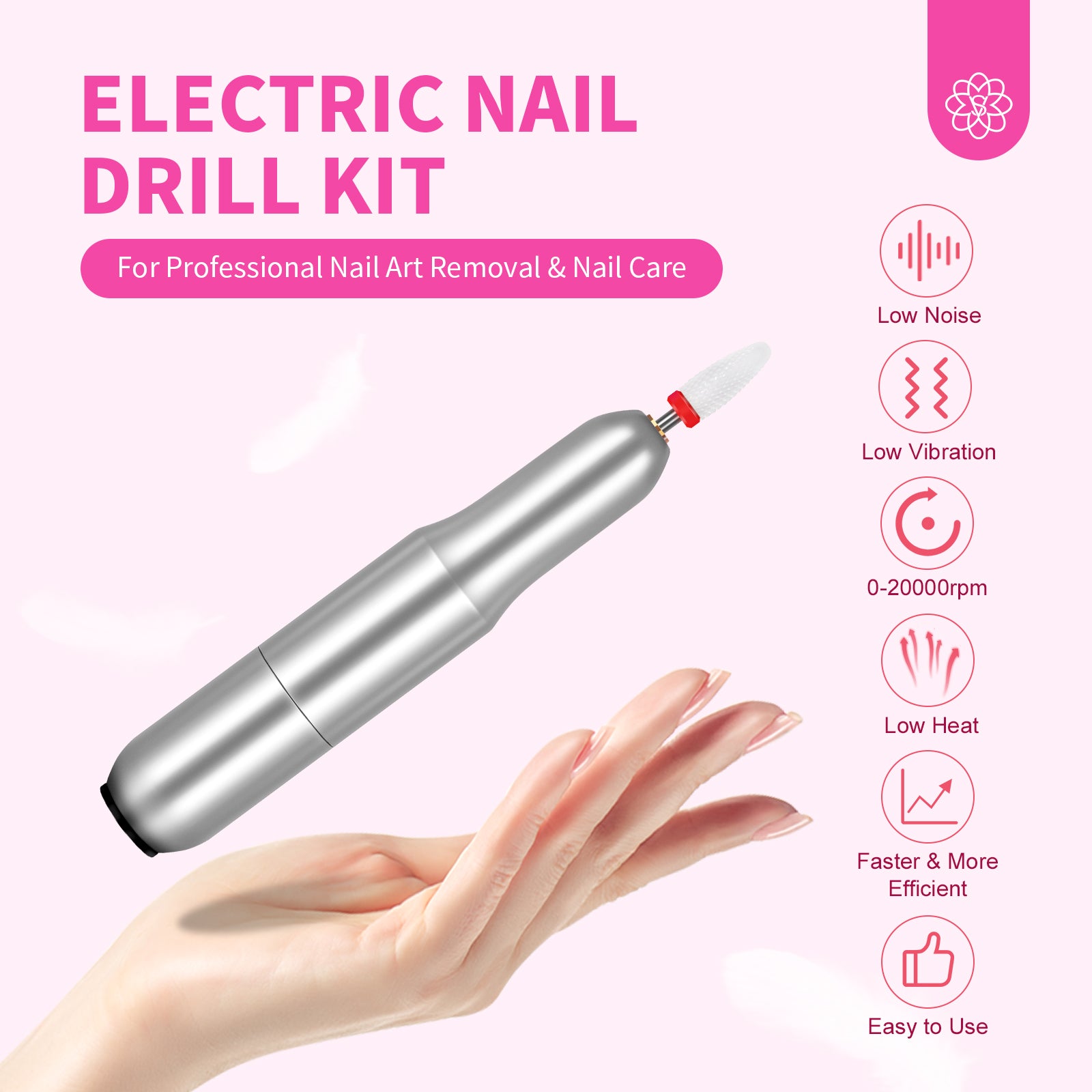 Acrylic Nail Kit with Drill - Clear White Pink Acrylic Powder and Liquid Set