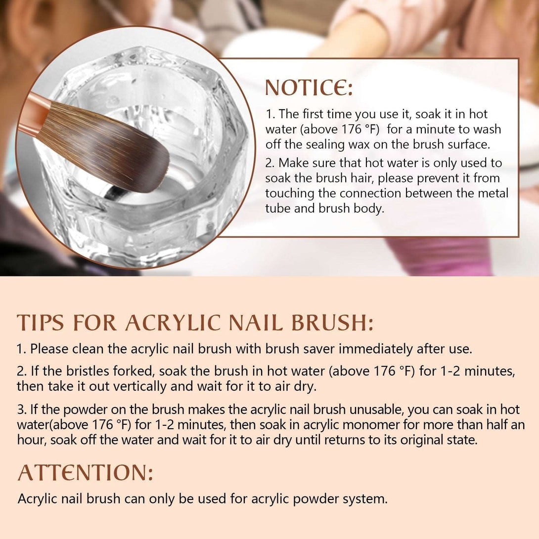 Size 12 Gold Kolinsky Acrylic Nail Brush
