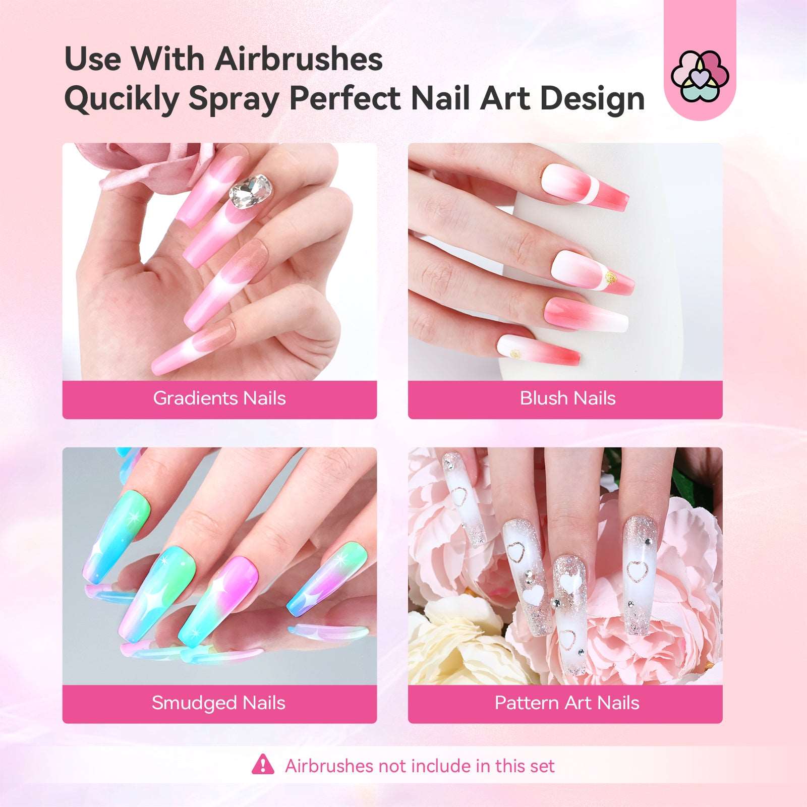 12 Vitality Colors Airbrush Gel Nail Polish Set