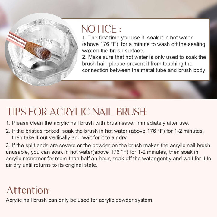 10pcs Acrylic Nail Brush Set Size 4/6/8/10/12/14/16/20/22