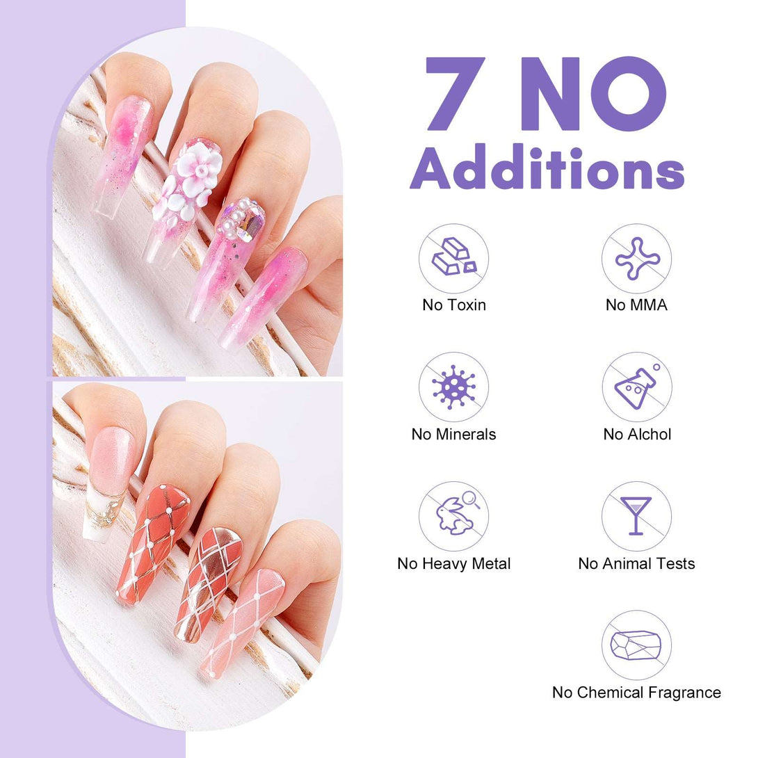 Acrylic Nail Kit for Acrylic Application - Clear/Pinks/White