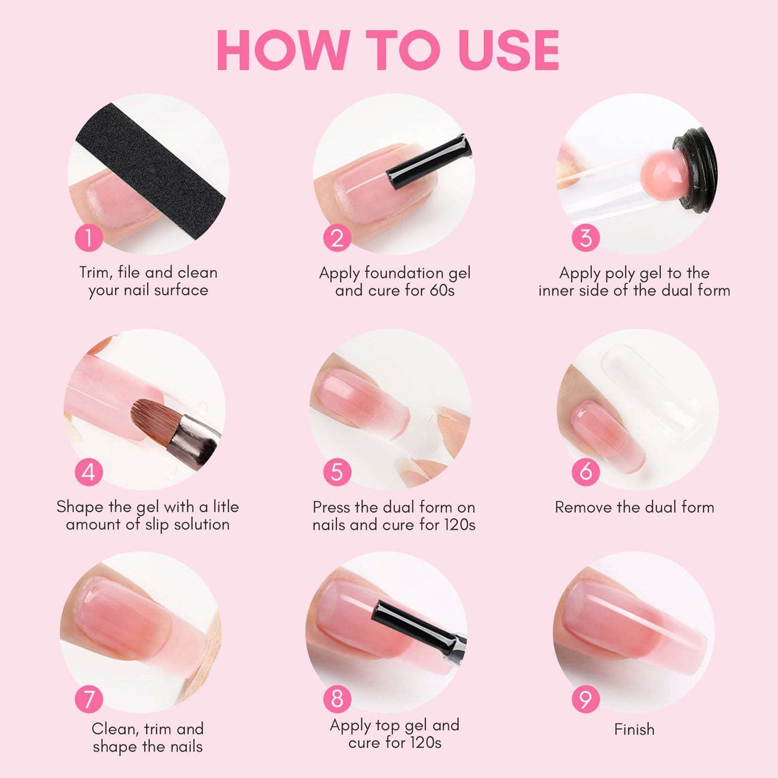 Poly Gel Nail Kit with U V Light