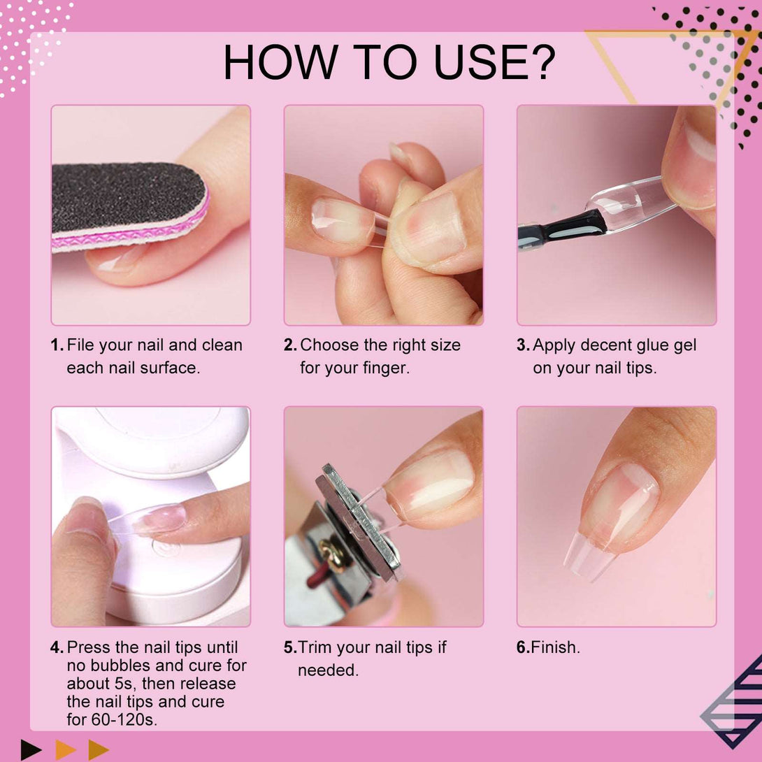 500pcs False Nail Tips and 4 in 1 Glue Gel Kit