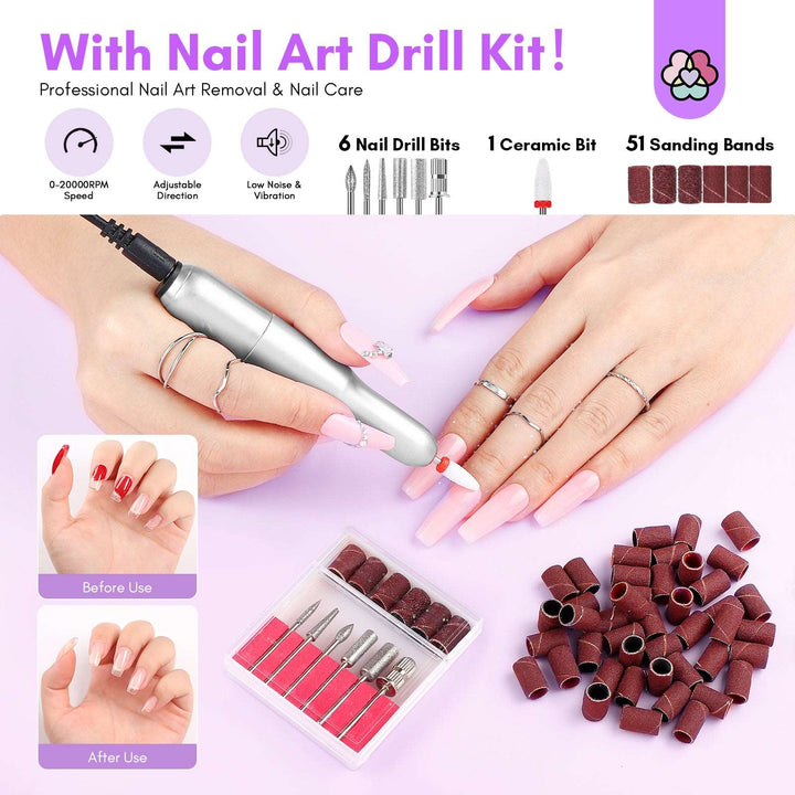 Saviland Acrylic Nail Kit with Drill - Acrylic Powder Nails Kit