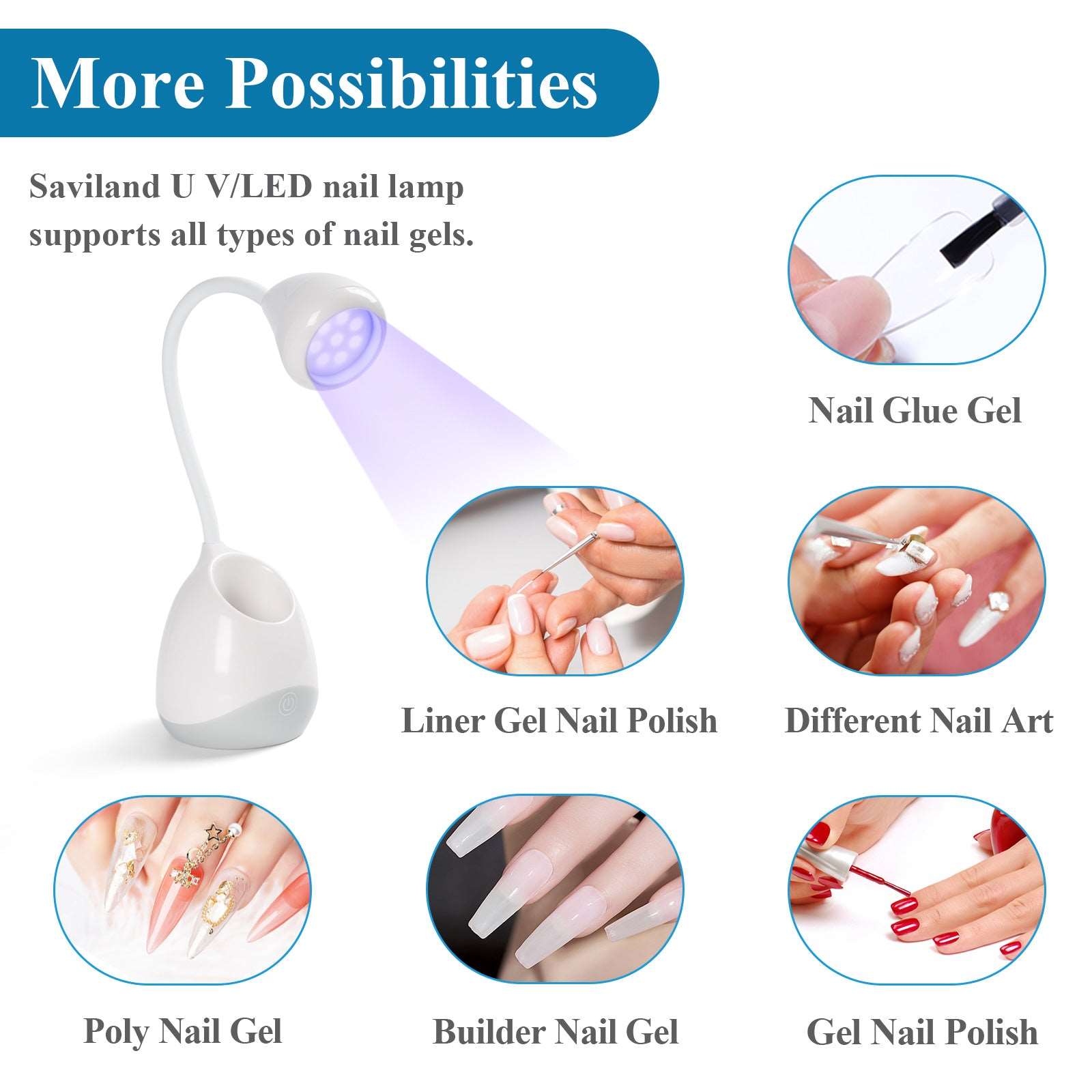 Saviland U V LED Light for Nails Mini Black Lights Nail Lamp