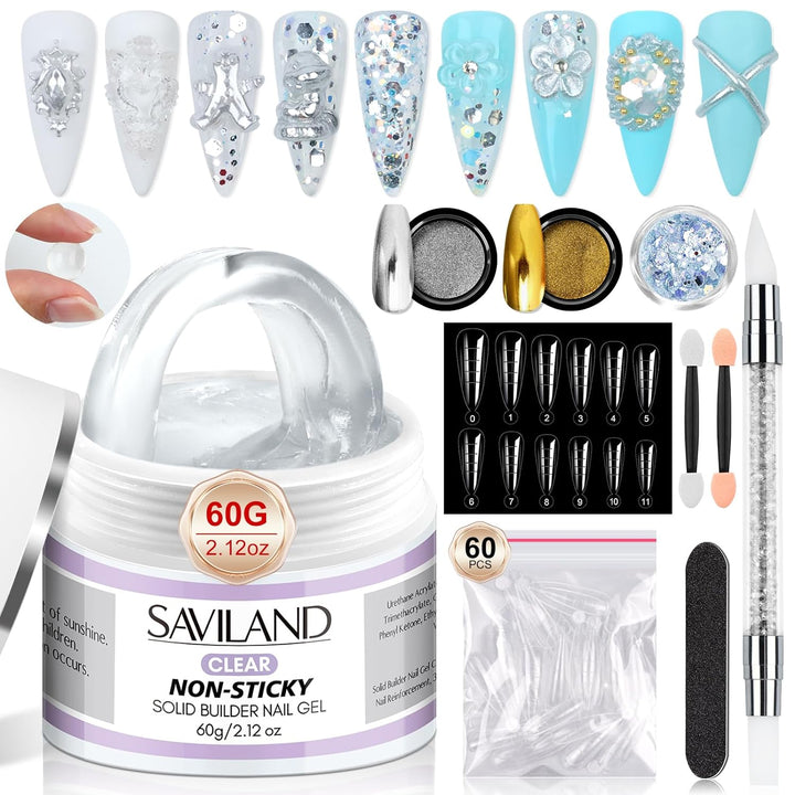 Saviland 60g Nail Gel Kit for Nail Brginners and Lovers