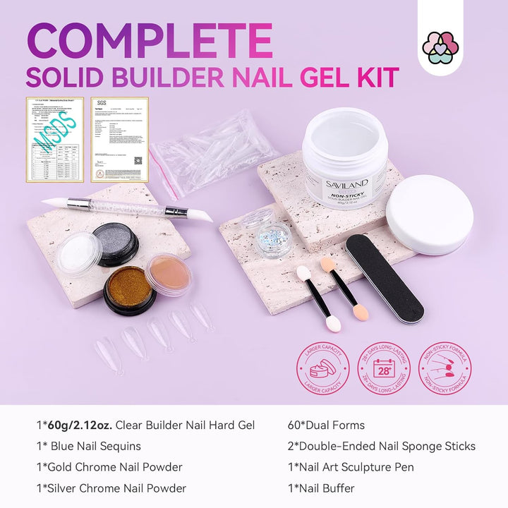 Saviland 60g Nail Gel Kit for Nail Brginners and Lovers