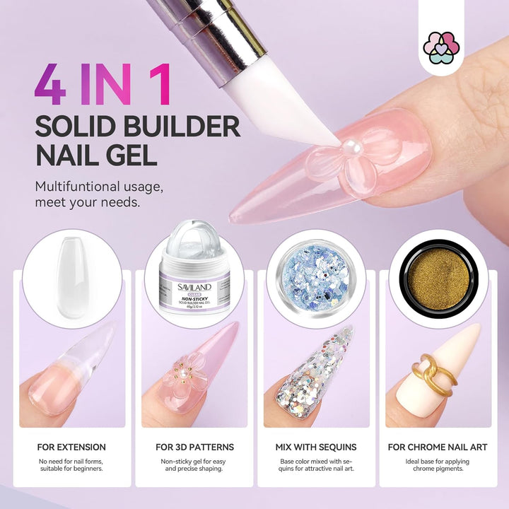 Saviland 60g Nail Gel Kit for Nail Brginners and Lovers