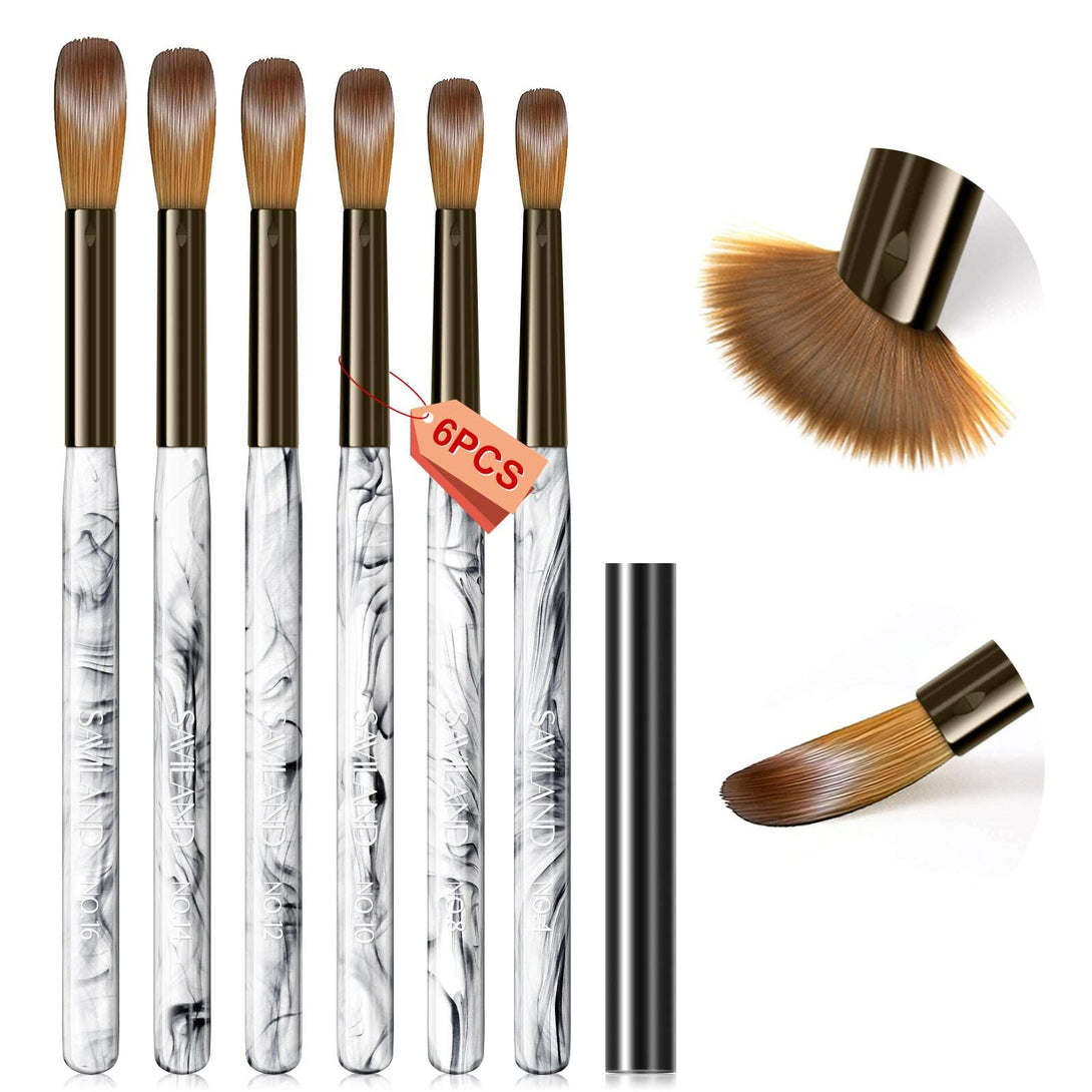 Acrylic Nail Brush Set- 6PCS Size 4/8/10/12/14/16