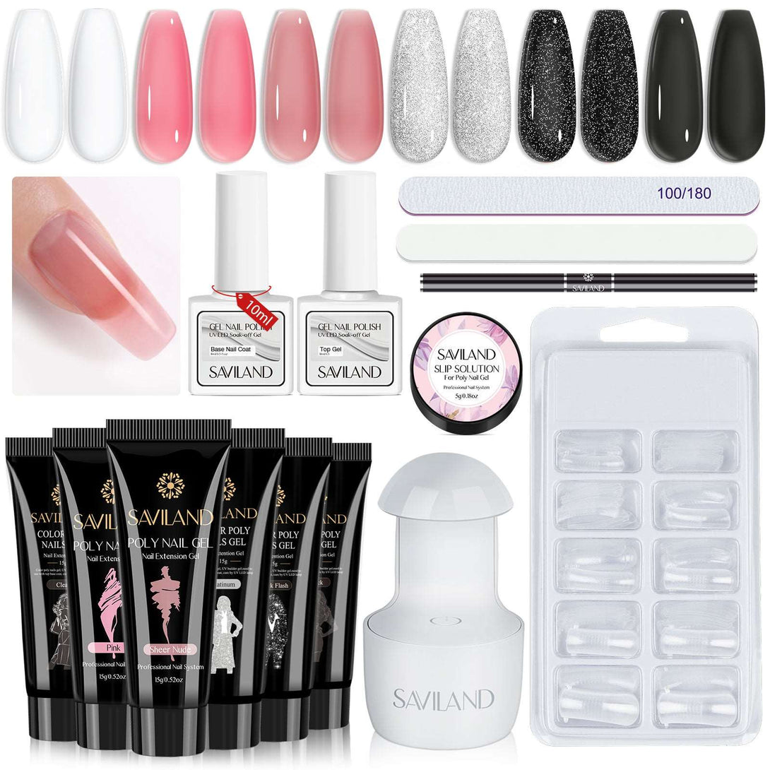 Poly Gel Nail Kit with U V Light