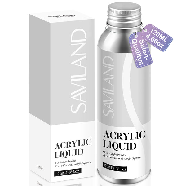 Saviland Liquide Acrylique pour Ongles, 120ml Liquide de Poudre Acr