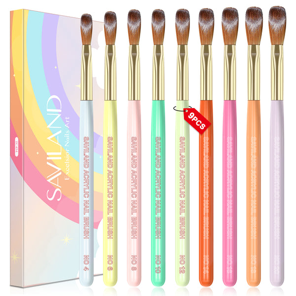 [US ONLY]9PCS Acrylic Nail Brush Set - Versatile Brushes for Acrylic Nails & 3D Carving