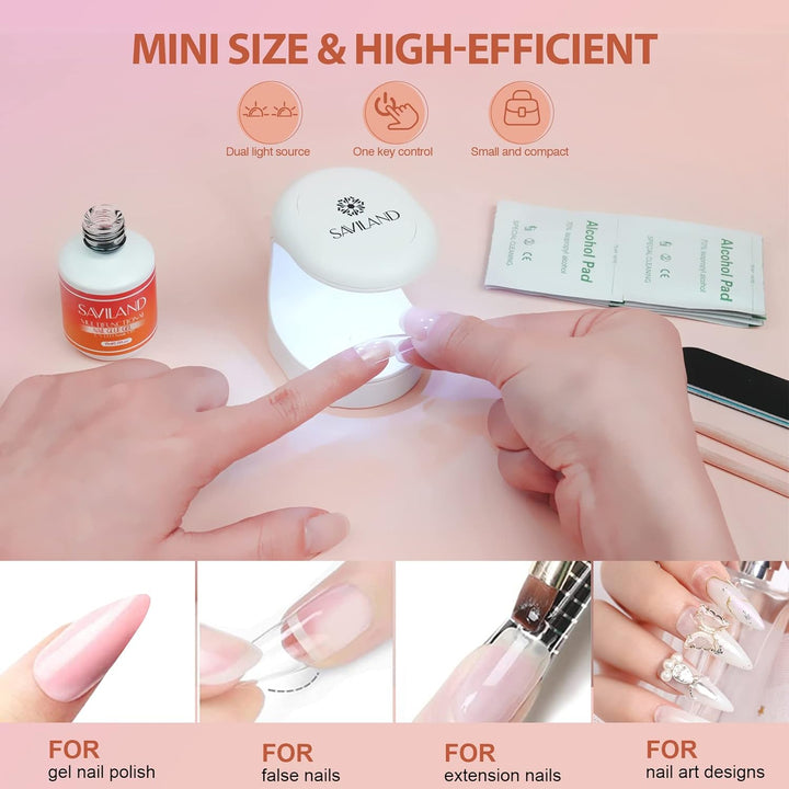 Nail Glue Gel with Mini Nail Lamp