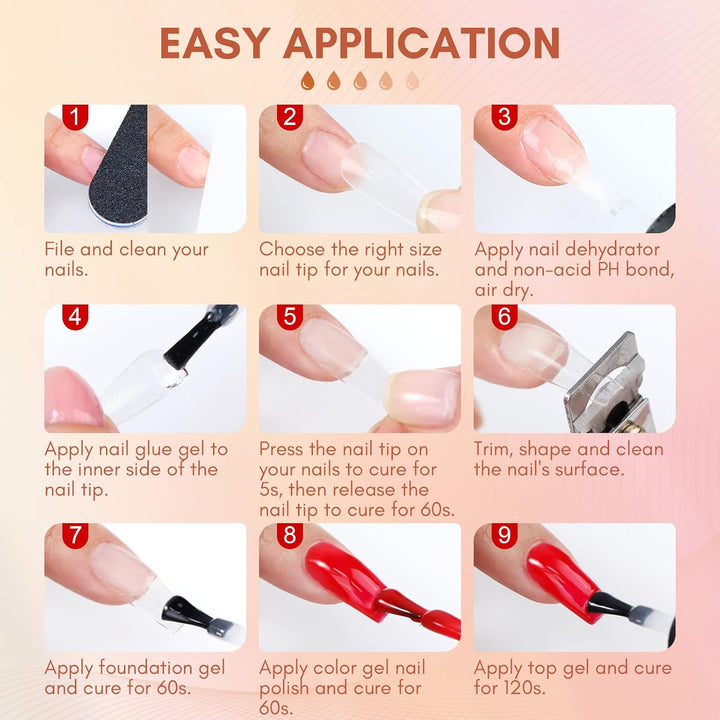 easy application-6 in 1 nail glue kit