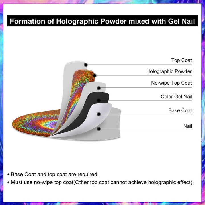 Holographic 6 Colors Chrome Nail Powder Set
