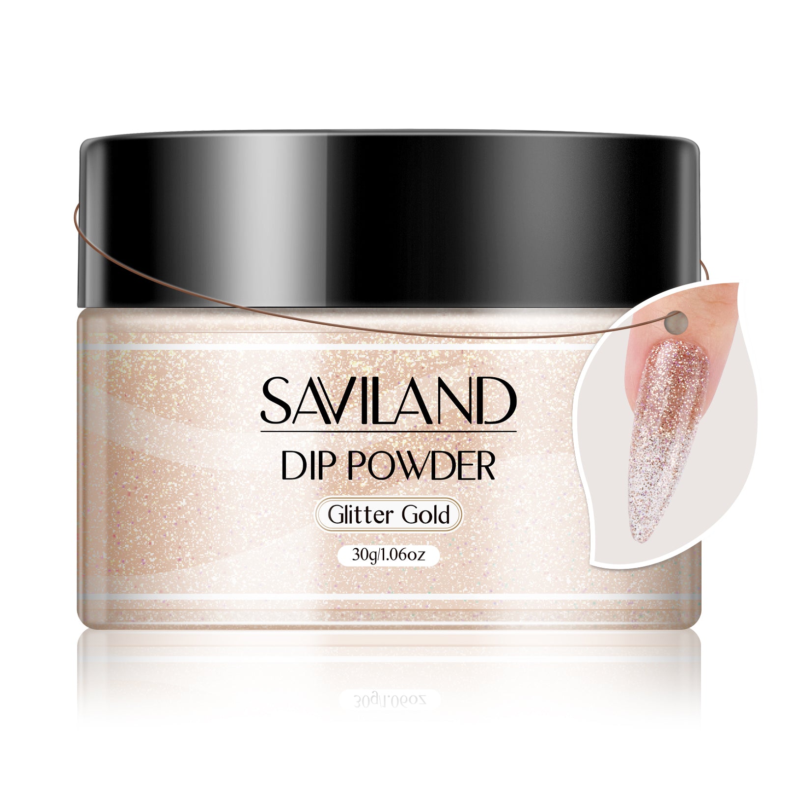 [US ONLY]Glitter Golden Dip Powder - 1.06Oz Dip Nail Powder