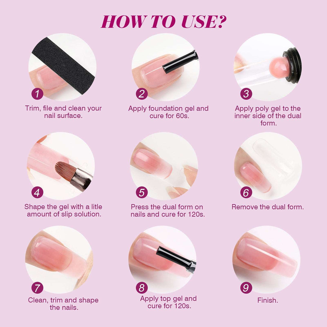 Poly Gel Nail Kit with U V Light