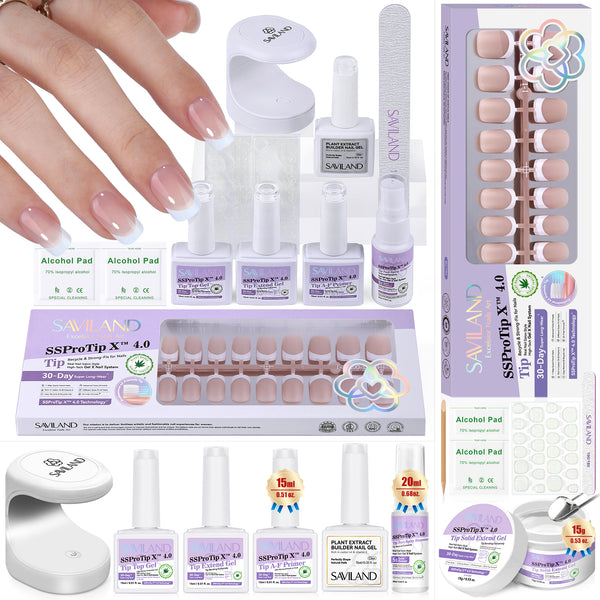 [US ONLY] SSProTip X™ Everlasting Extra Short Square French Tip Press On Nails Kit