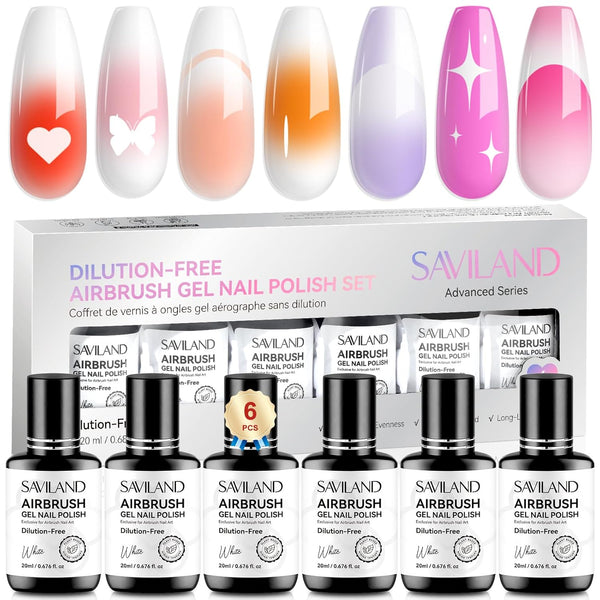 [US ONLY] 6PCS 20ml Dilution-Free White Airbrush Gel Nail Polish