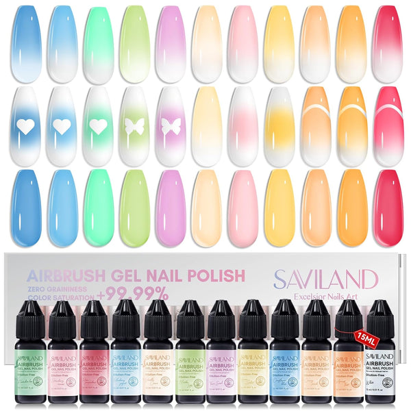 [US ONLY] 12PCS Dilution-Free Airbrush Gel Nail Polish Set 15ml