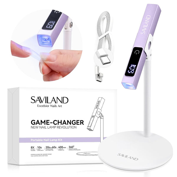 Handheld UV Nail Lamp – 10s Flash Cure, Magnetic Stand, Portable LED Dryer