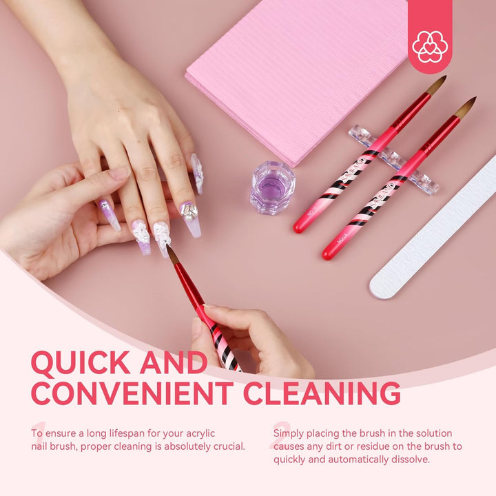 quick and convenient clean-Saviland kolinsky acrylic nail brush