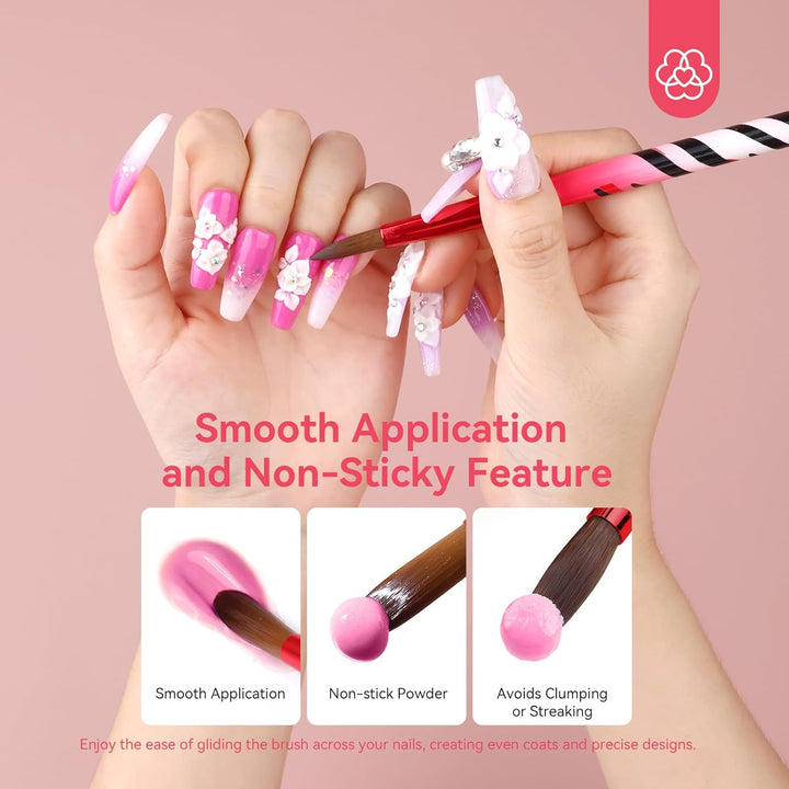 smooth application kolinsky acrylic nail brush