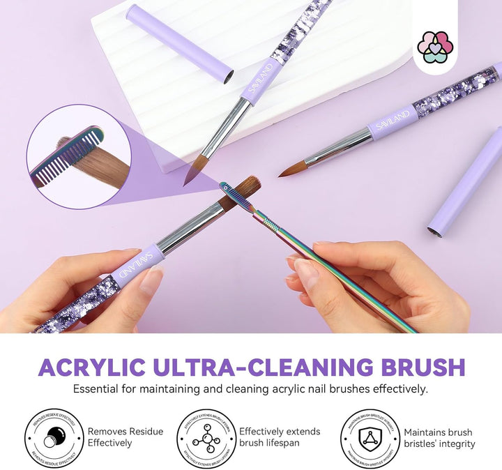 Saviland Acrylic Nail Brush Set-4