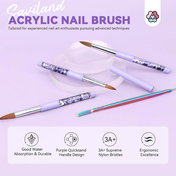 Saviland Acrylic Nail Brush Set for Nail Art DIY