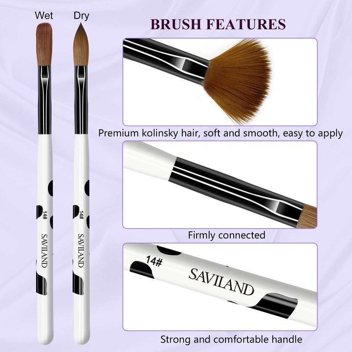 Saviland acrylic nail art brushes