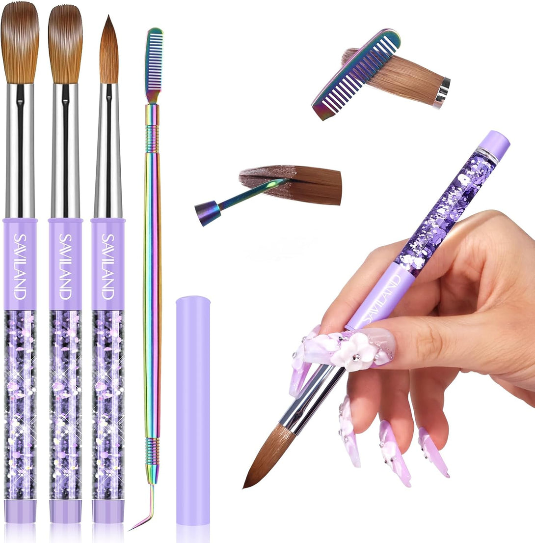 Saviland Acrylic Nail Brush Set for Nail Art DIY