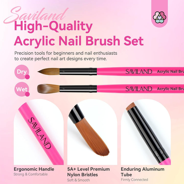 Saviland high quality acrylic nail brush kit