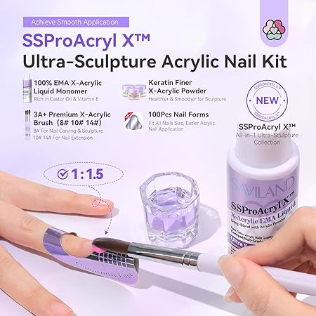 Saviland Acrylic Nail Kit for Brginners