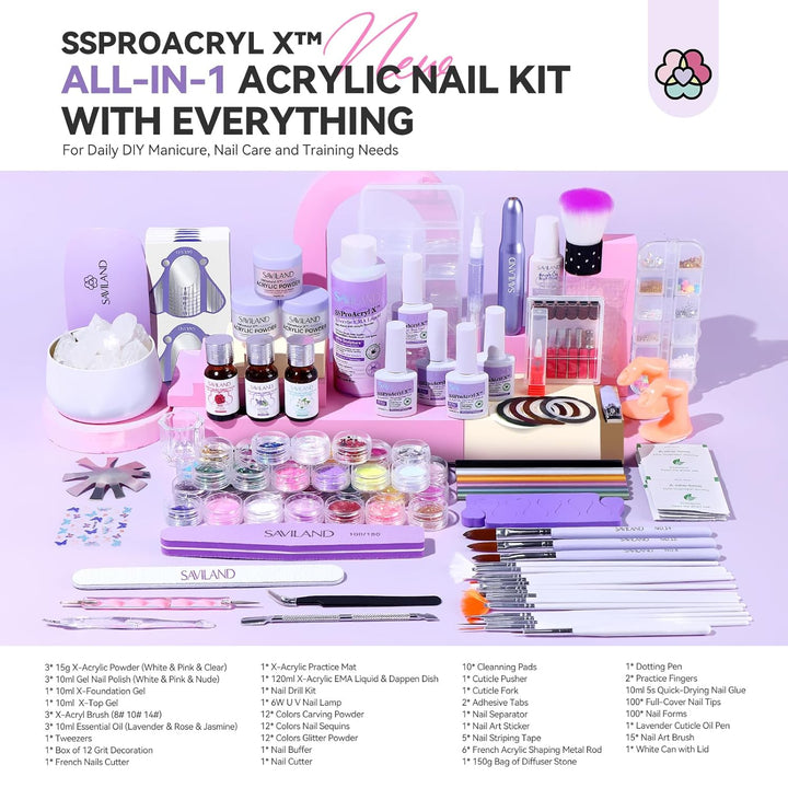 Saviland Ultimate Professional Acrylic Nail Kit-1