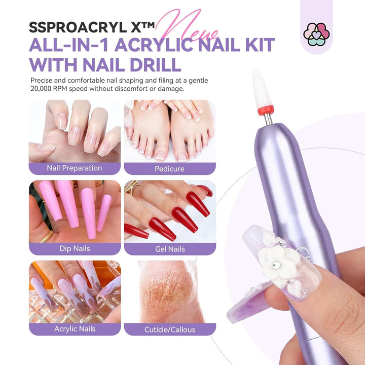 Saviland acrylic nail kit with drill and uv light