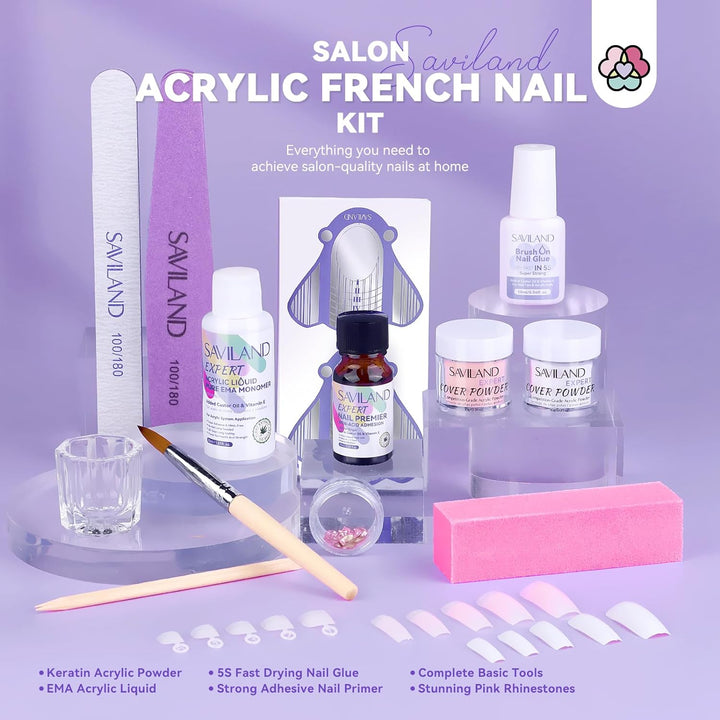 Saviland french acrylic home nail kit