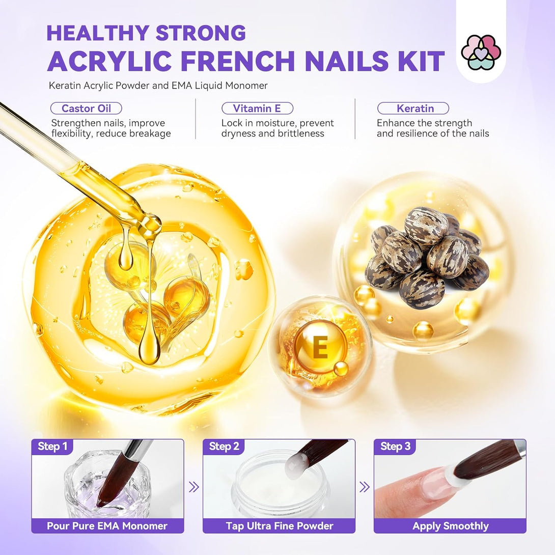 helthy formula French Acrylic Nail Kit