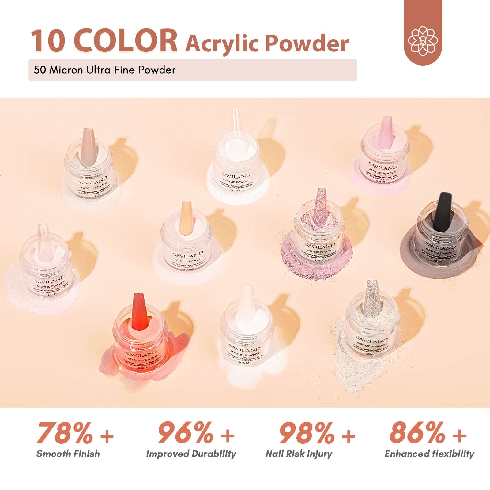 [US ONLY]Acrylic Nail Kit - 10 Colors Acrylic Nail Powder